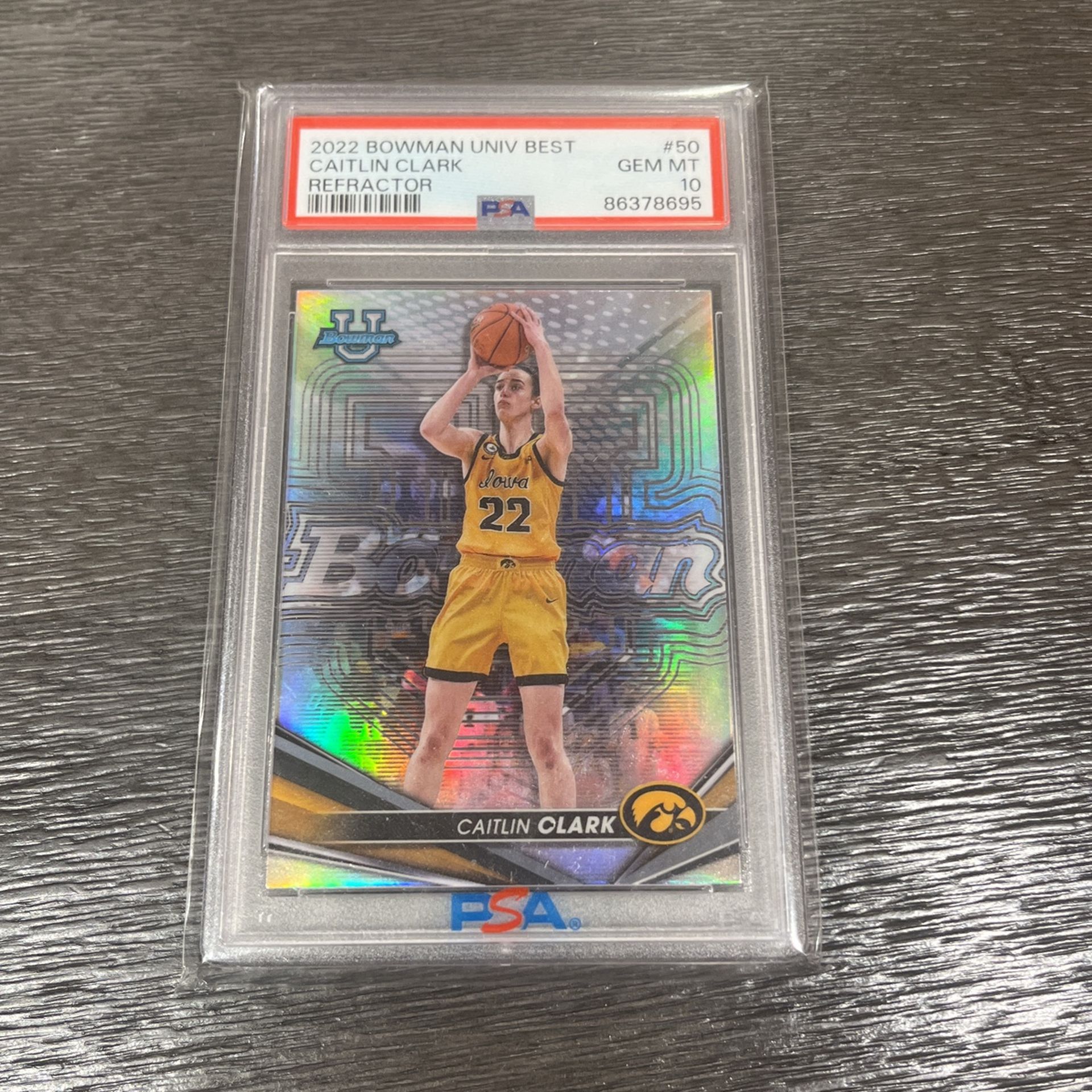 2022  Caitlin Clark  Refractor  # 50  PSA Gem MT 10