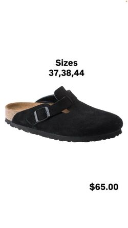 Birkenstock Boston Black Suede Clogs