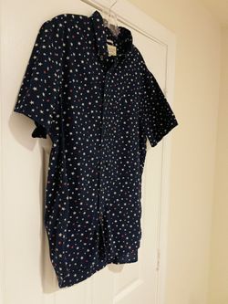 Men’s Denim & Supply Ralph Lauren Red White & Blue Stars AOP Shirt Size Large