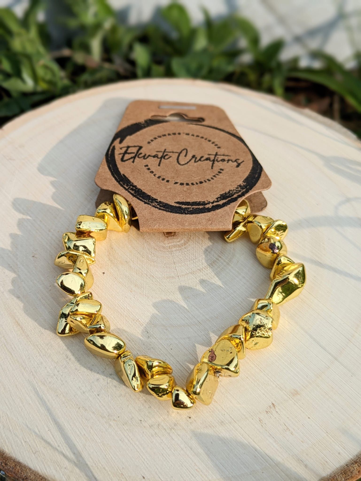 Gold Hematite Chip Bracelet