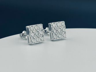 Square Moissanite 8 mm GRA certified earrings