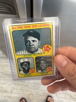 Topps 1973 #1 Babe Ruth Hank Aaron Willie Mays All-Time Home Run Leaders