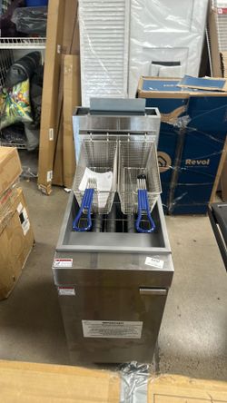 3-burner commercial deep fryer stainless steel