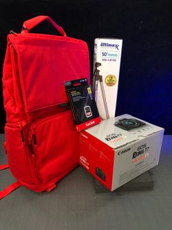 Rebel T7 DSLR with 18-55mm, tripod Camera Bag and SD Card 