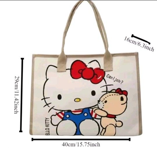 Hello Kitty Canvas Tote Bag