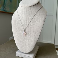 Rose Quartz Faceted Pendant Necklace ( firm on price ) 