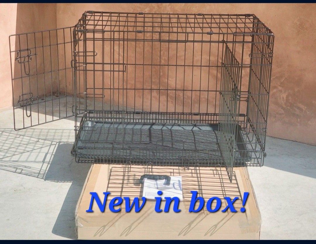 Brand New 30x19x21 Med'lrg Dog Crate Door Folding Pet Kennel