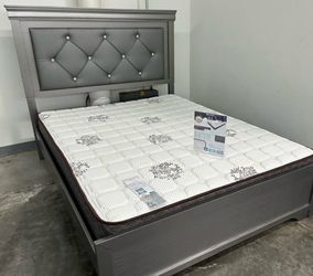 Queen bed with frame