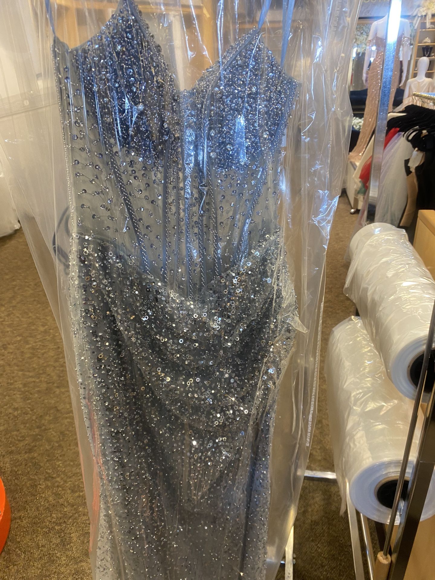 Bust Blue Prom Dress