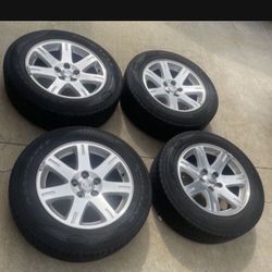 4 X 215/65r17 5x4.5 5x114.3 5x115 Stock  Chrysler 300 Toyota Camry  Cr-v Mustang Tacoma Civic Sentra Altima Rims Wheels Good 90% Treads Tires!!