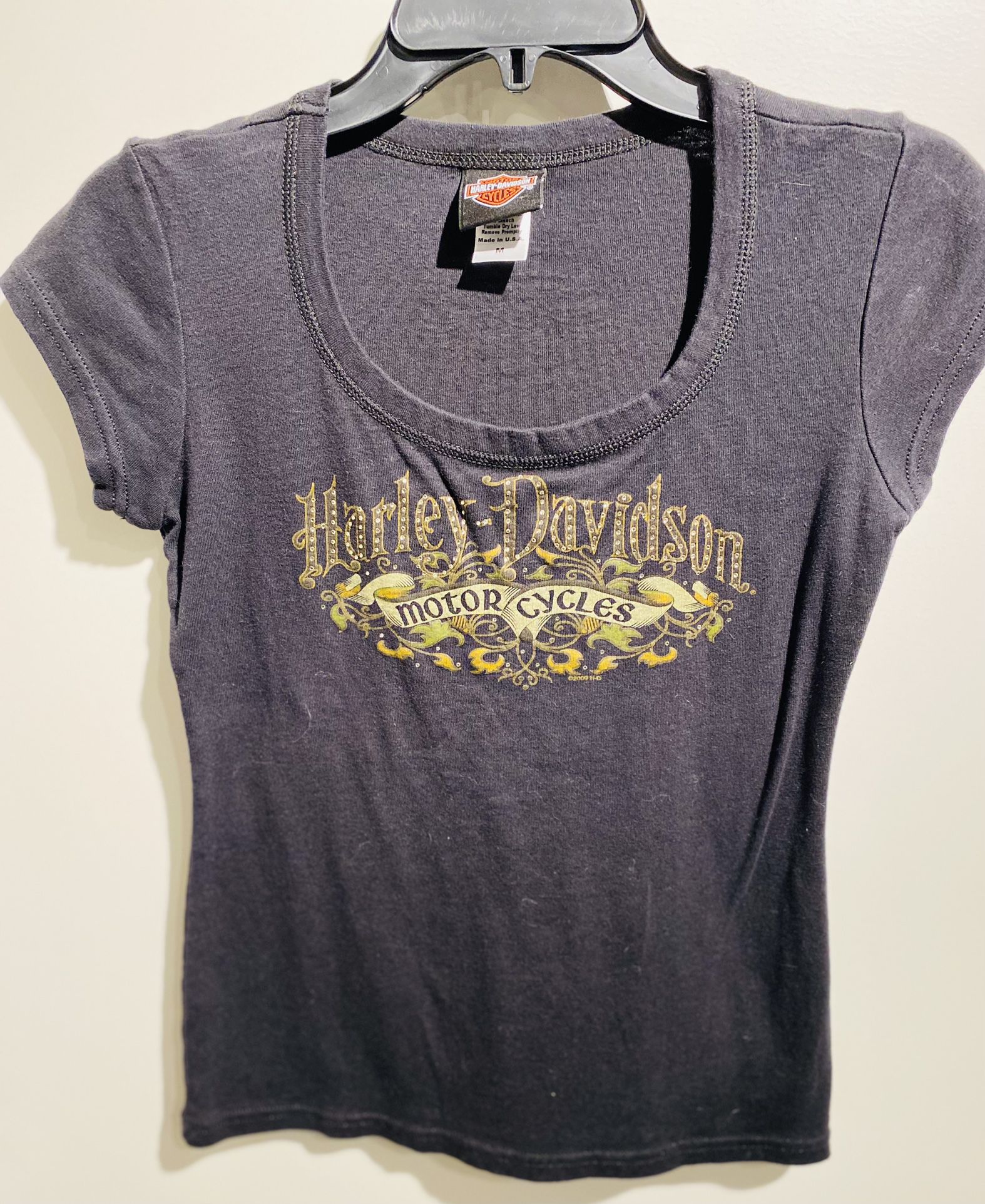 Harley Davidson Women’s Golden Gate Black Scoop Neck T-Shirt Size M