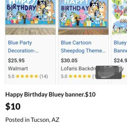 Happy Birthday Bluey banner.$10new 