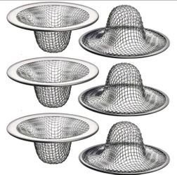 3 piece Stainless steel bathroom sink strainer