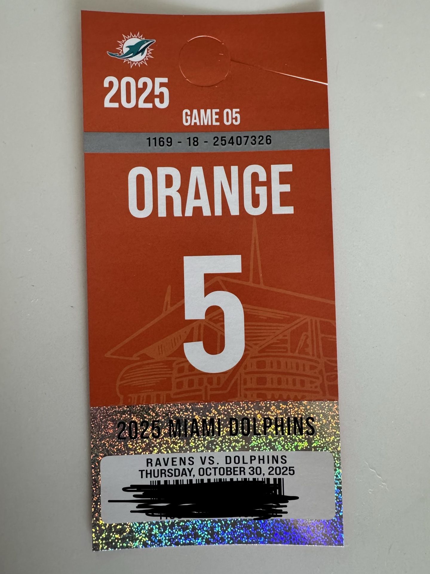 Dolphins vs. Ravens Orange Parking Pass