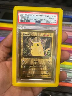 2021 Pokémon Celebrations ULTRA PREMIUM COLLECTION metal Pikachu Promo PSA 8