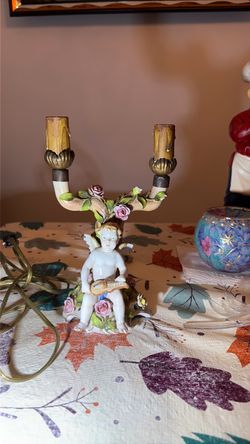 Antique Von Schierholz Cherub Candelabra READ DESCRIPTION