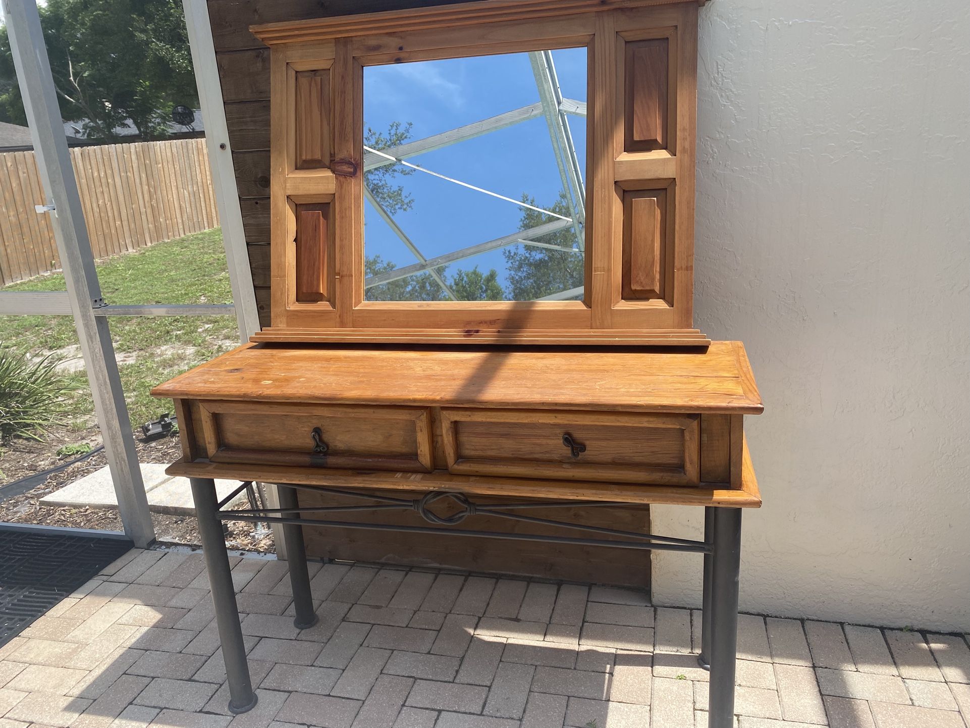 Credenza And Mirror