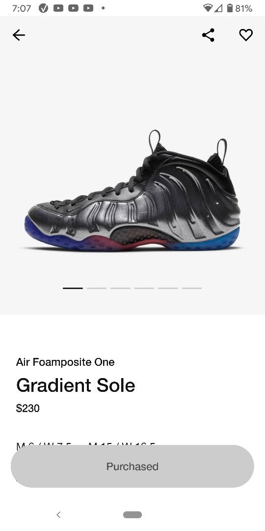 Nike Foamposite One Gradient Gradient Sole Foamposite Basketball