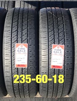 2 used tires 235/60/18 Kumho Crugen