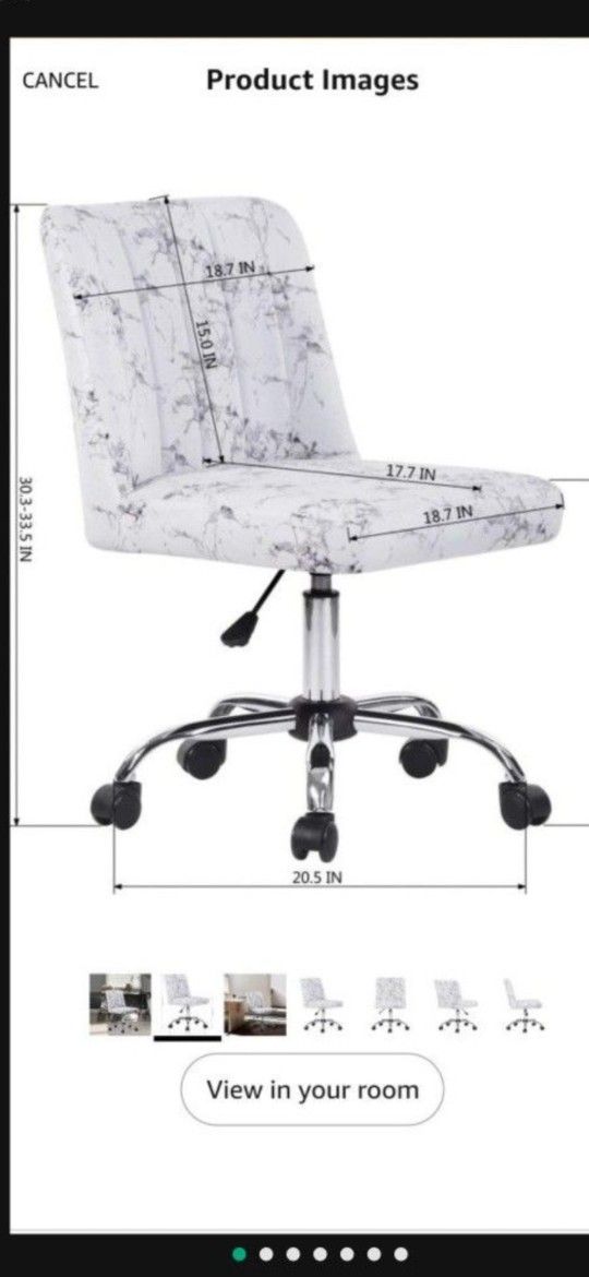 Computer Desk Chair White And Gray Velvet Marble