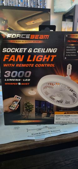 NEW Socket & Ceiling FAN LIGHT with Remote