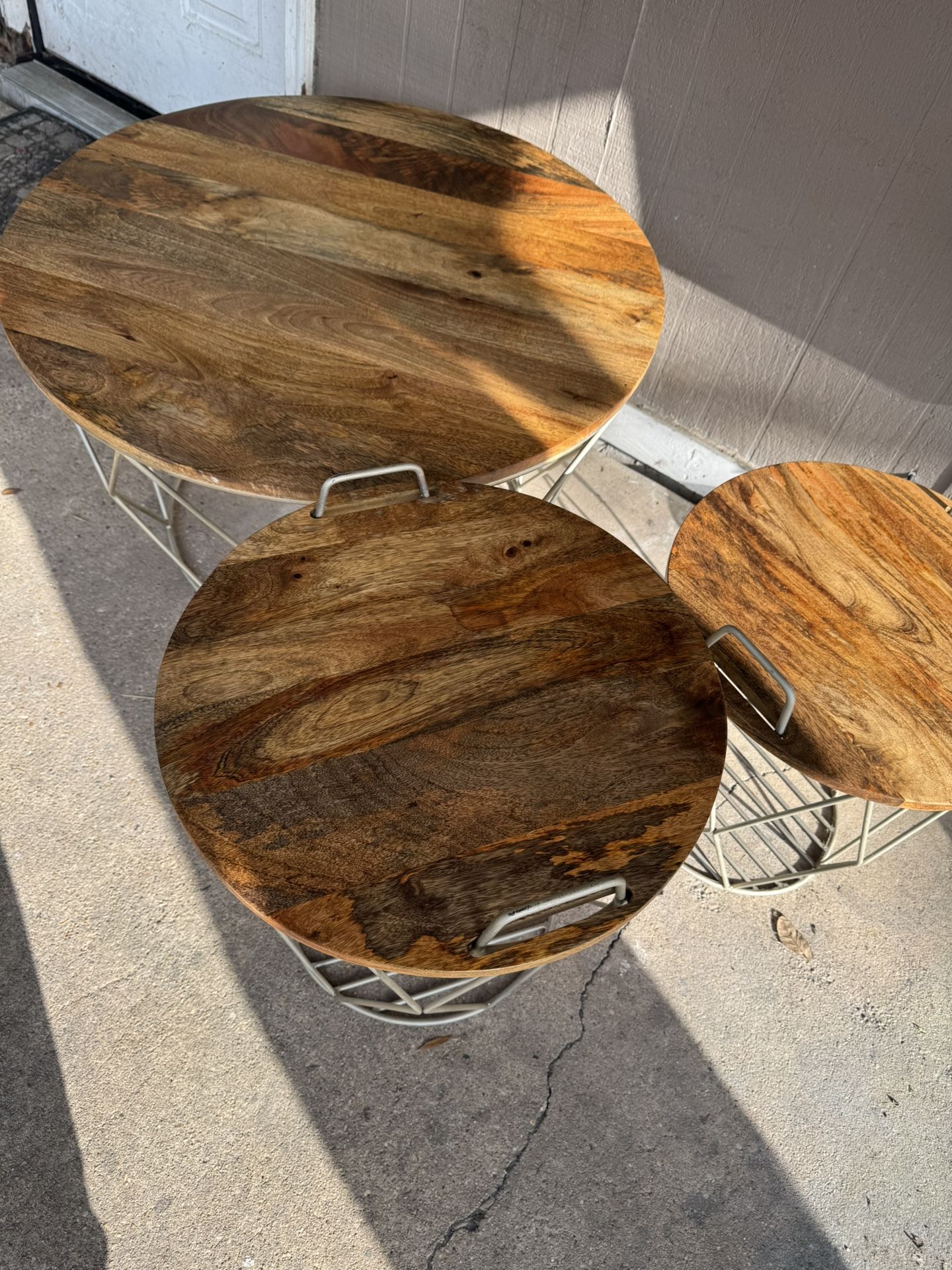 Three Piece Storage Basket Table Set