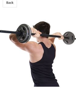 New Sealed Box Weight Lifting Barbell 5’ Barbell holds Standard Weights Plates, Start Squatting, Benching or Curling Not Included Trainer & Plates