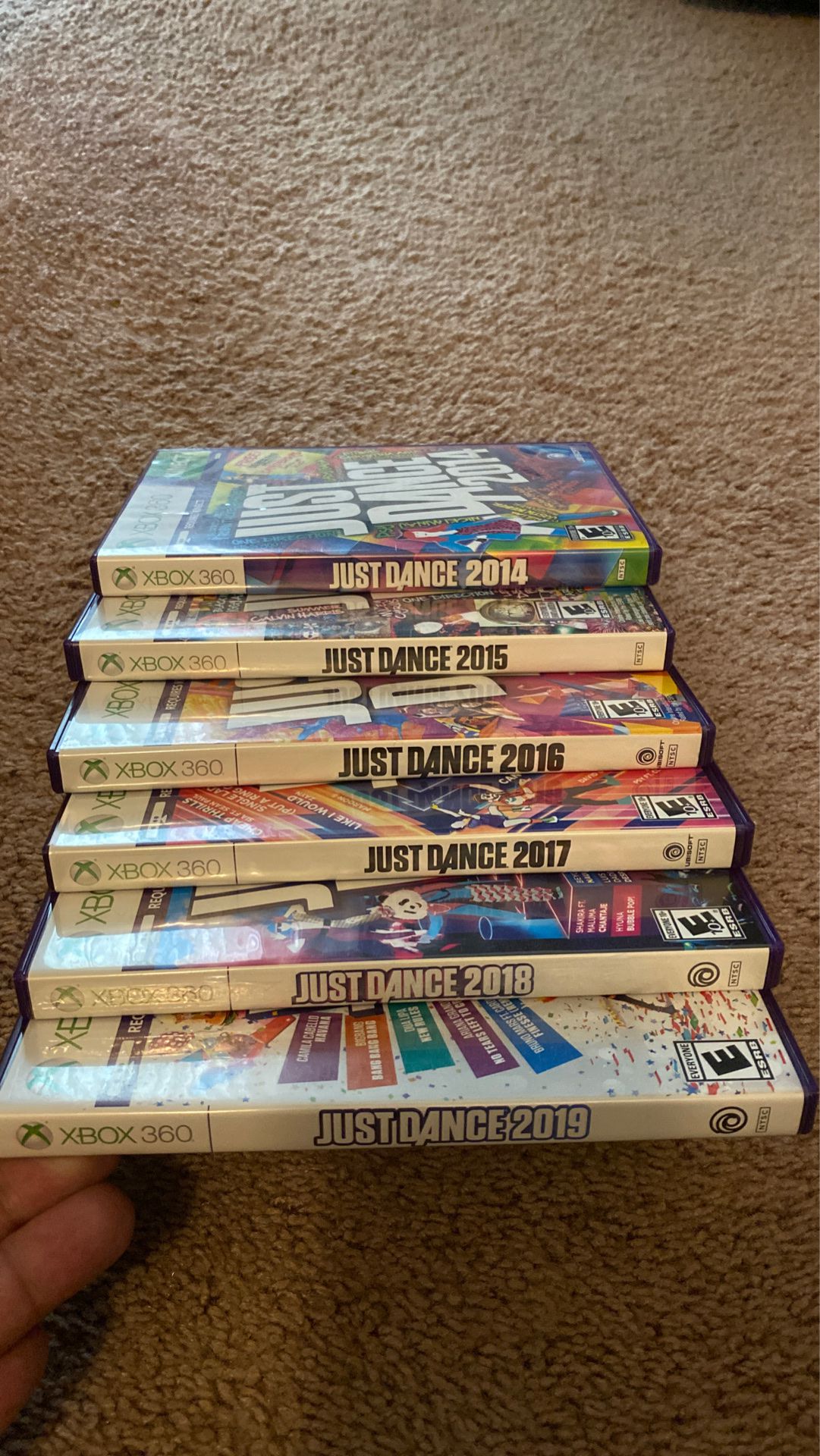 Entire Just Dance collection from 2014-2019. Xbox 360 Kinect games