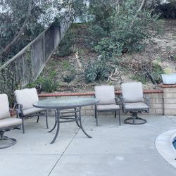 Glass Round Table With 4 Chairs 