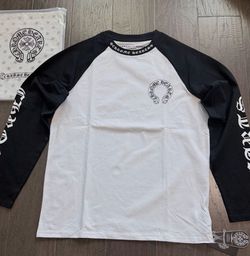 Chrome Hearts Horseshoe Collar Logo Baseball Raglan Long Sleeve Shirt (Brand New)