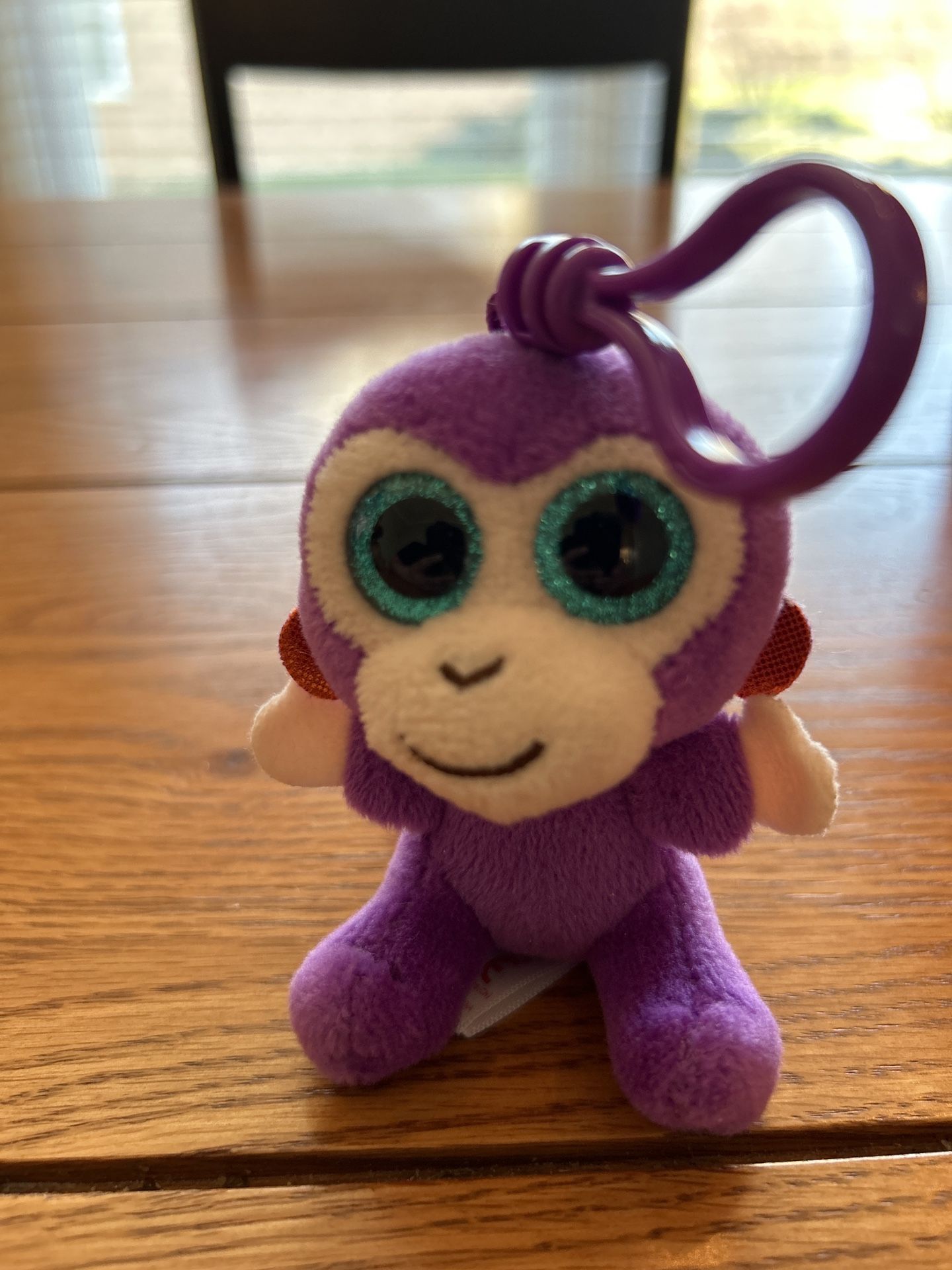TY Purple Monkey Keychain Beanie Baby