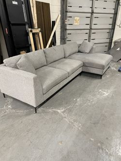 Used Fabric Sectional Sofa Couch Gray