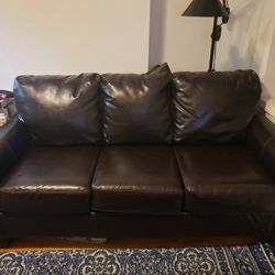 Dark Leather Sofa