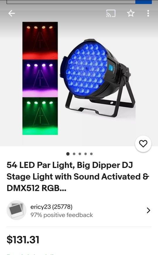 DJ Stage Light Sound Activated DMX Multi-Color Brand New $100