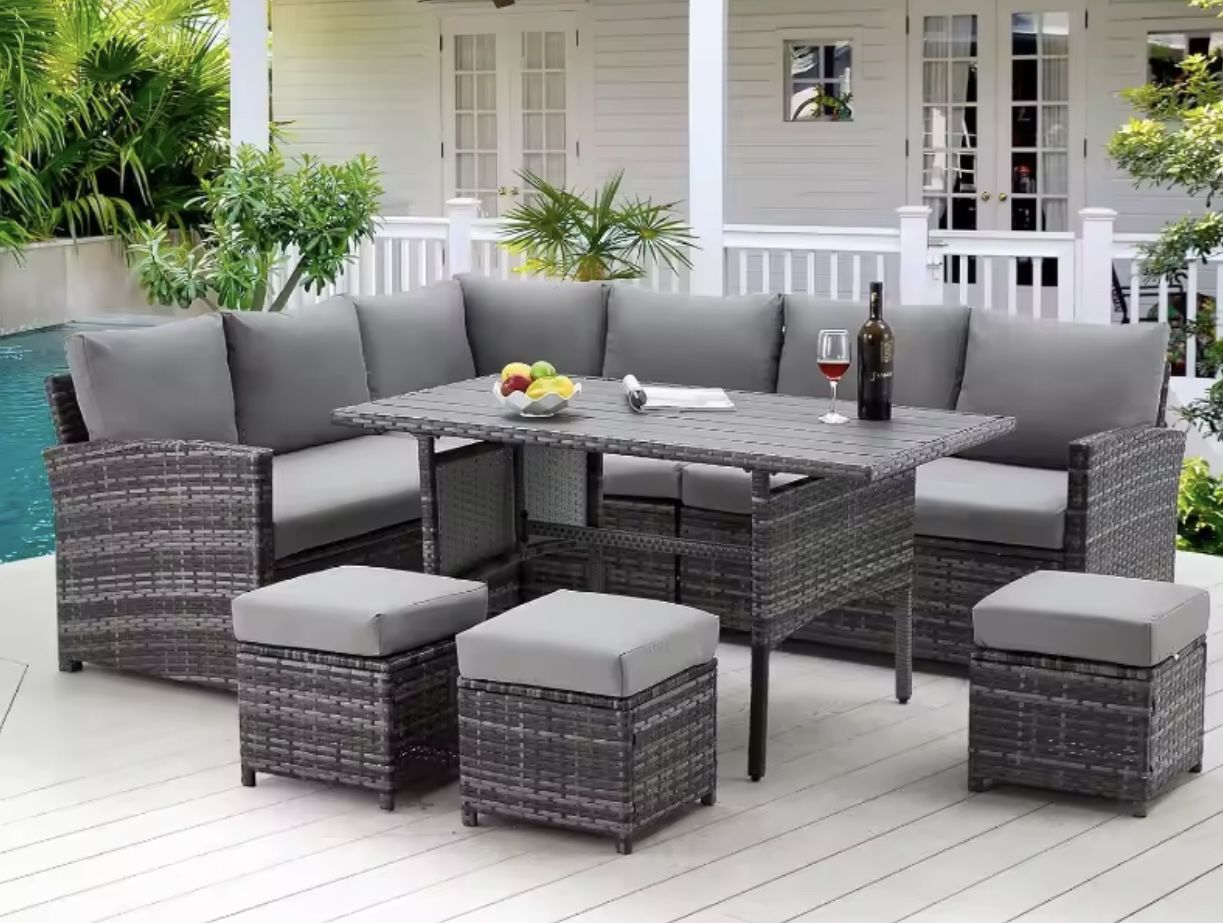 Brad New Gray Patio Sectional Outdoor Furniture Patio Set 