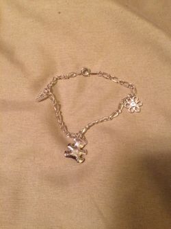 Little girl silver charm bracelet
