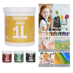 SNOWSUN Acrylic Paint Set, 6 Colors (1L/42.4 fl oz Each) Large Bulk Acrylic Paints, Gloss Non-Toxic Heavy Body Paints - Thick Art Paints for Multi-Sur