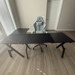 Office Desk with table top mousepad and chair