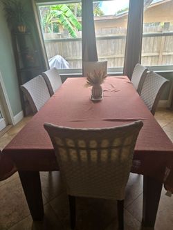 Solid Wood dining room table with chairs