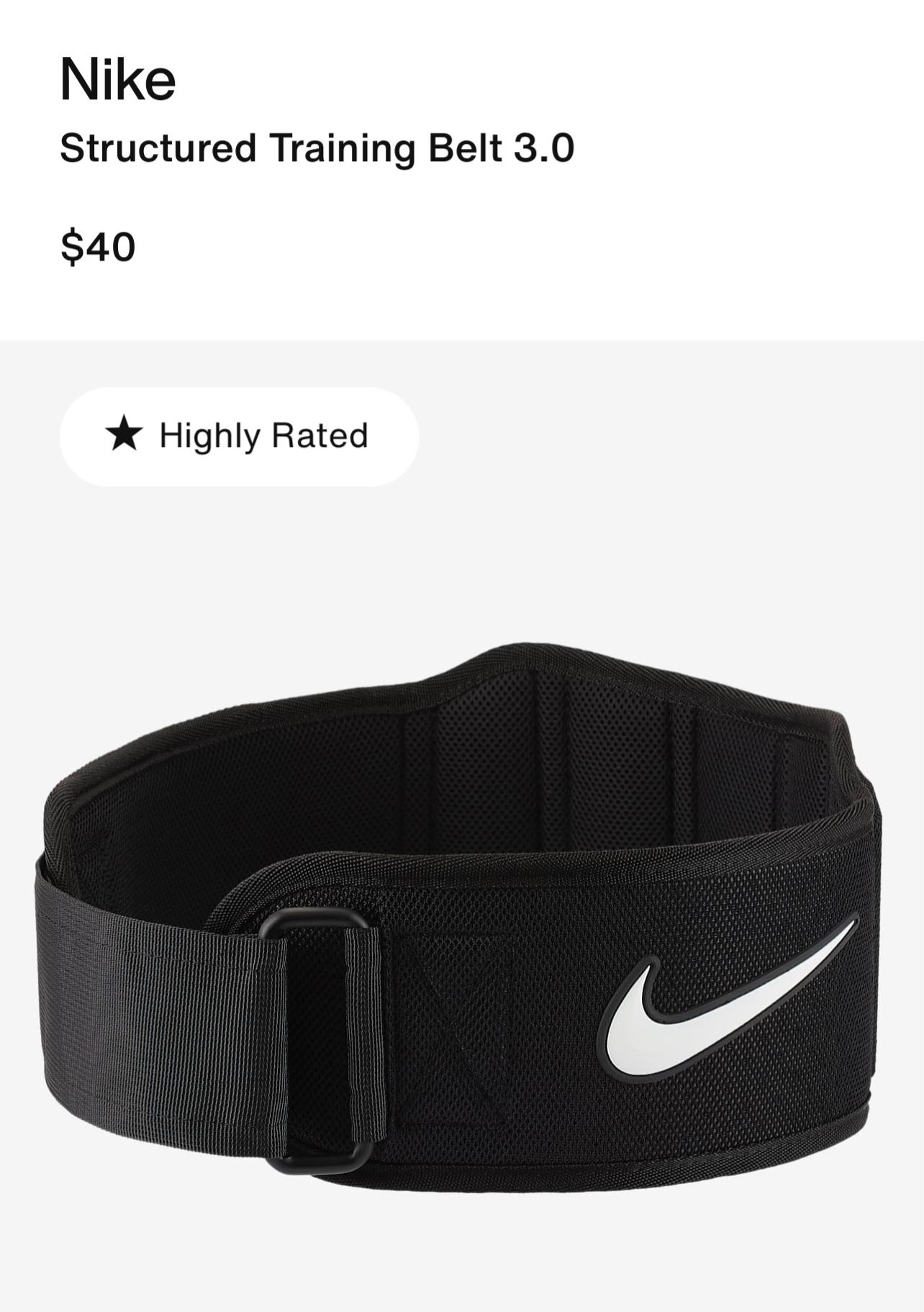 Nike Structured Training Belt 3.0