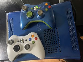 Blue Green Edition Ultimate Xbox 360 Console Bundle Mod 6 games 2 controllers 120gb HD