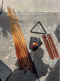 Complete Pool Table Accessories Set – Cues, Balls, Rack & More