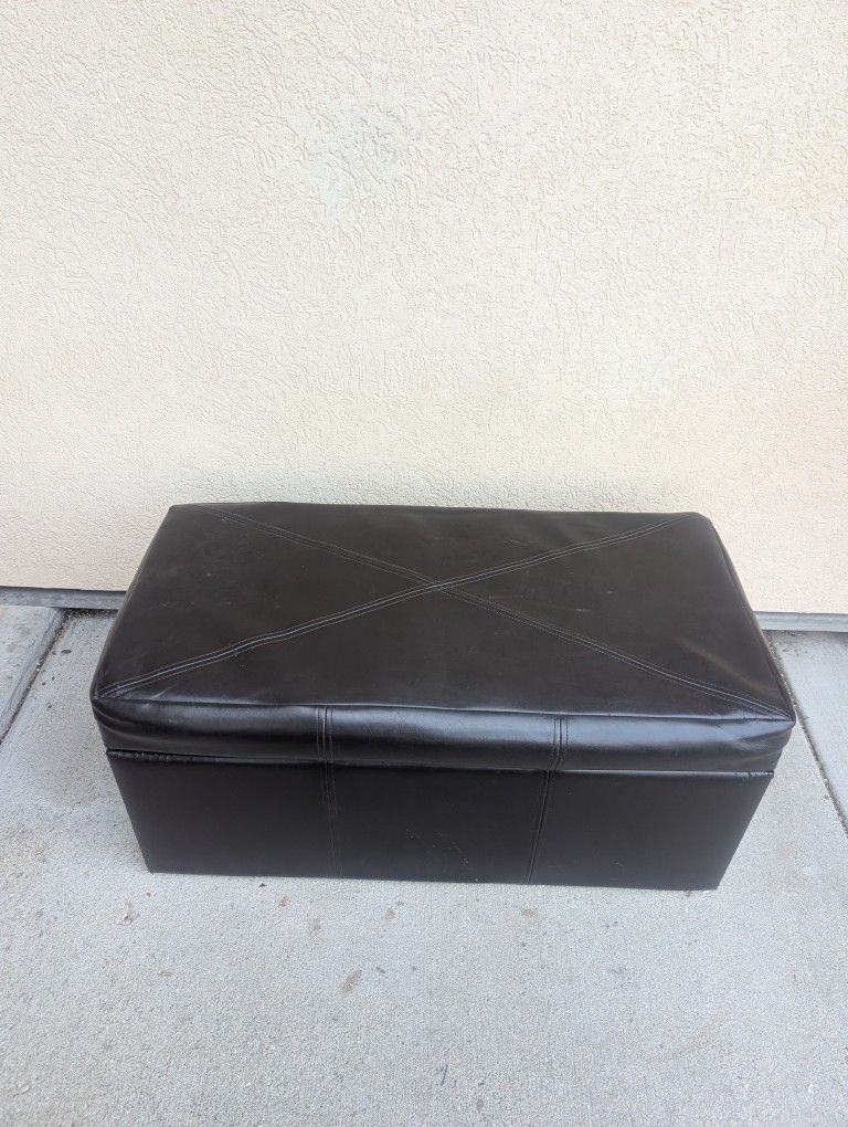 Leather Storage Ottoman Bench