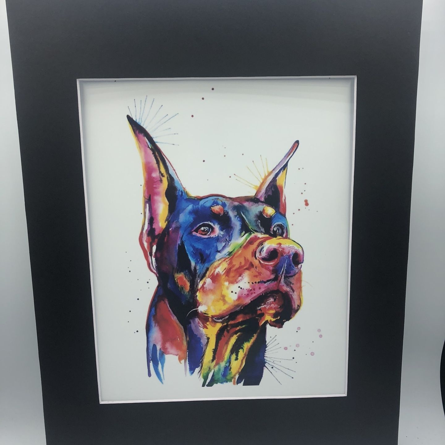 Colorful Doberman Pinscher Art Print