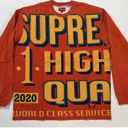 Supreme Men's World Class L/S Top Orange Size XL