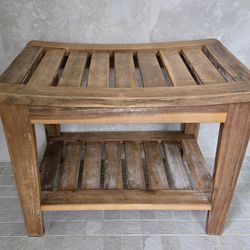 Teak  shower bench