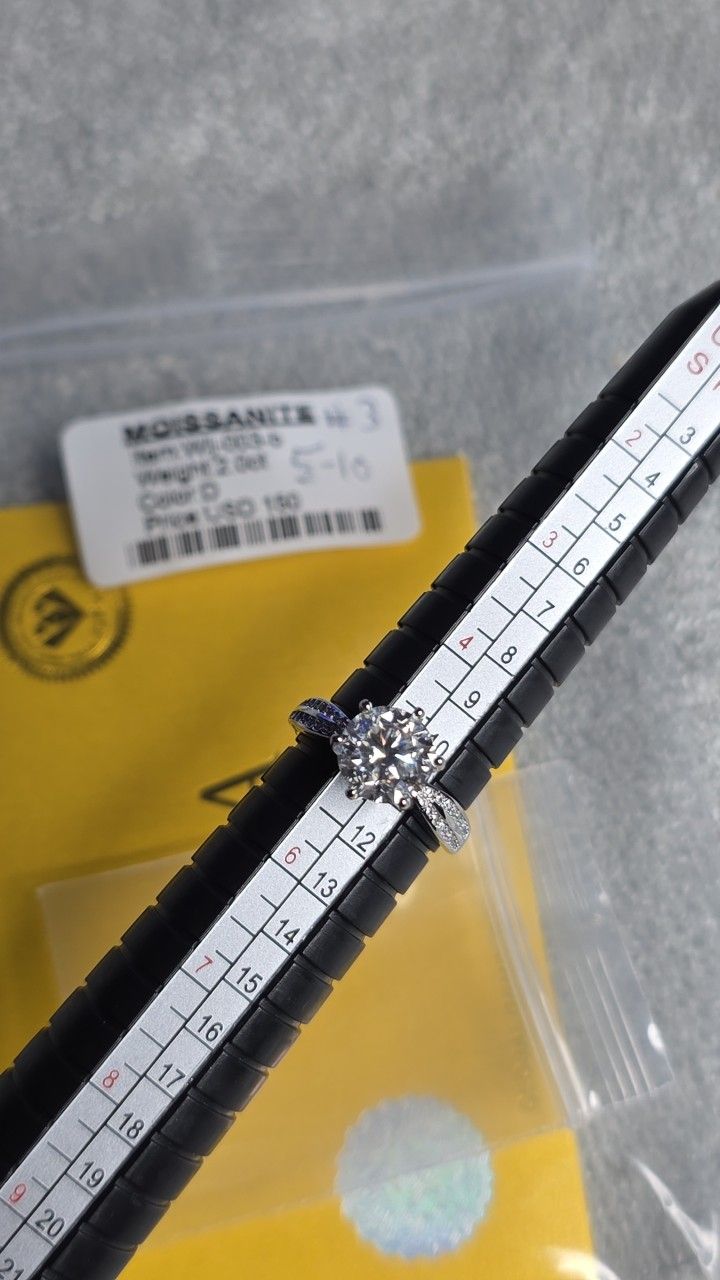 2ct SS925 Moissanite Diamonds Ring Size Adjustable 5.5-10