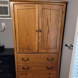 Black Hawk Solid Oak Armoire In Great Condition!