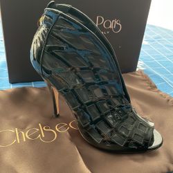 CHELSEA PARIS LUXURY ITALIAN DESIGNER MESH  BOOTIE SZ 40