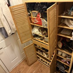 Large Bamboo Shoe Cabinet / Storage Unit
